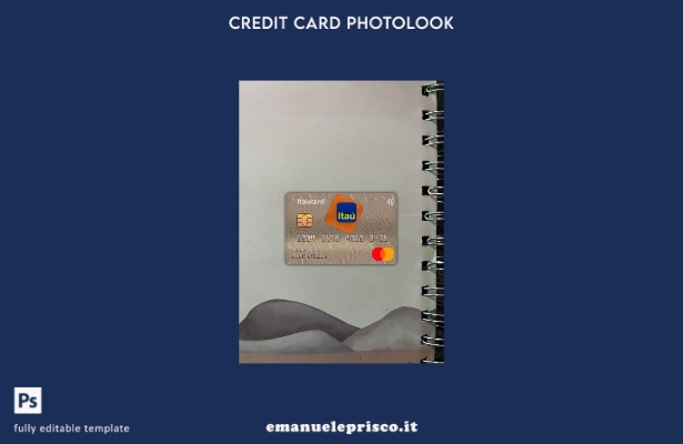modello frontale photolook della carta master Brasile Itaú Bank stile verificato